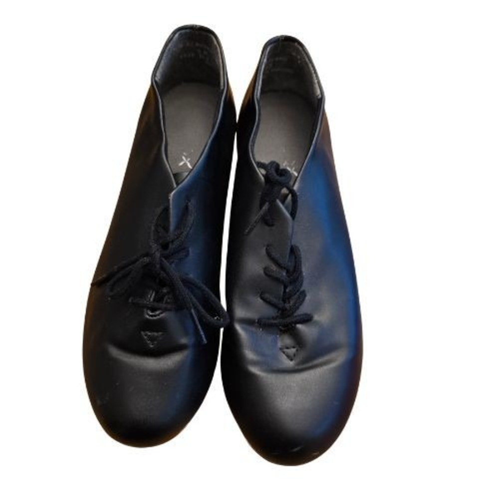 Capezio Cadence Mens 6 Black Leather Lace Up Tap Shoes CG19 Womens 7.5/8